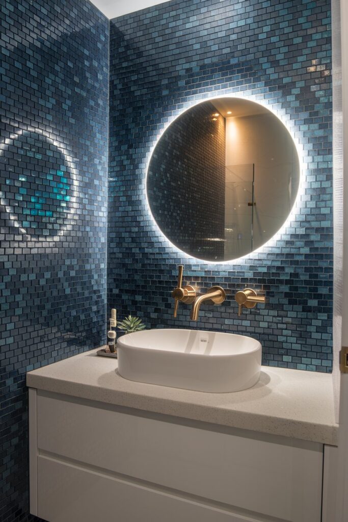 Blue Mosaic Backsplash