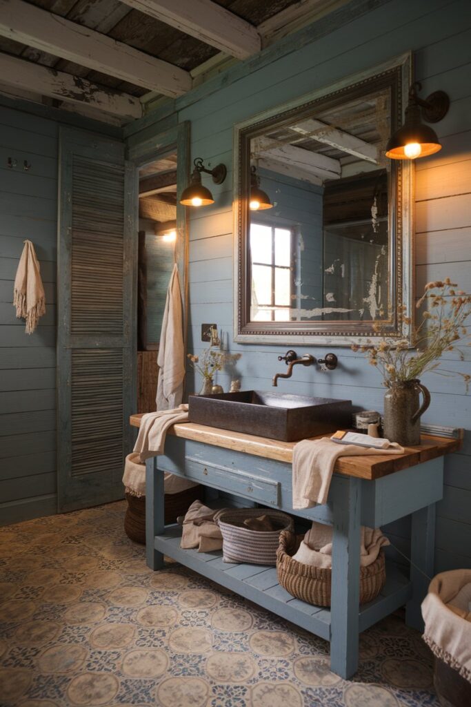 Denim Blue Rustic Design