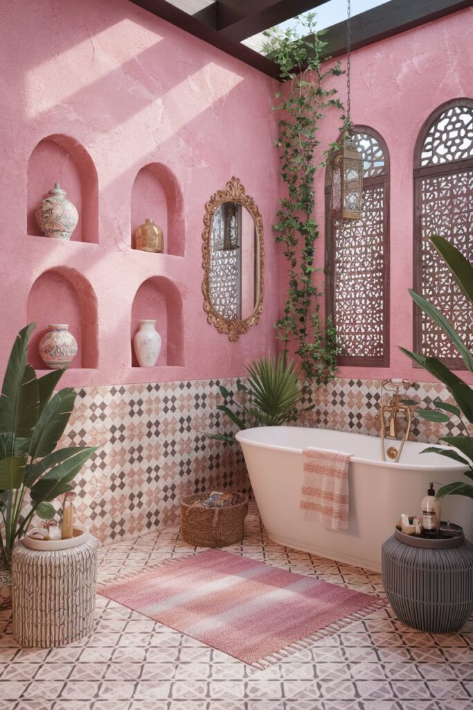 Pink Moroccan-Style Bathroom