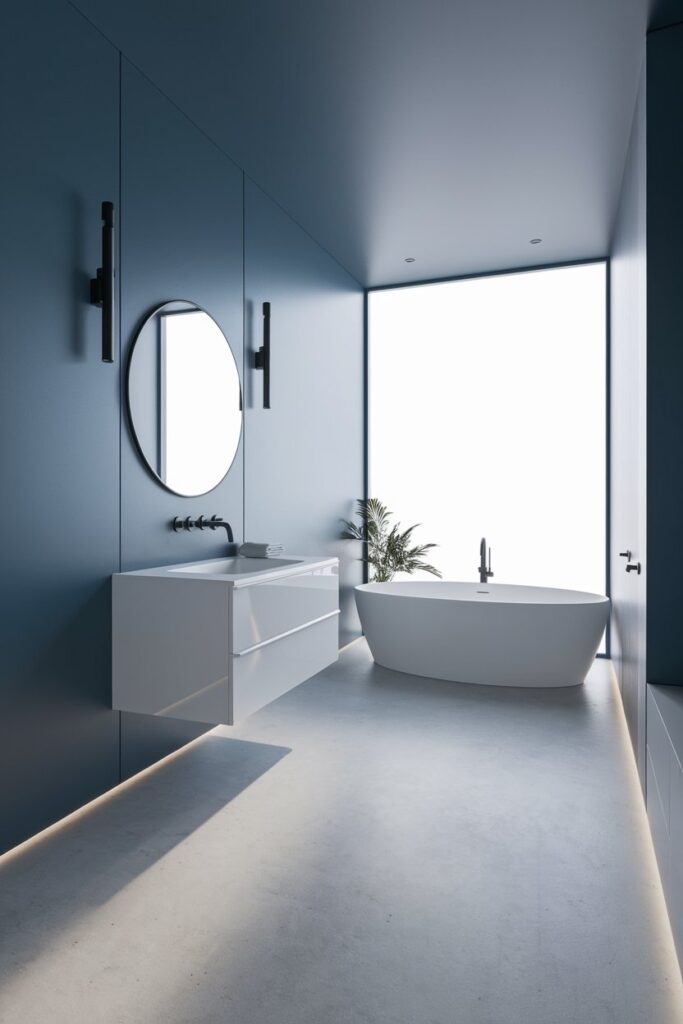 Steel Blue Minimalist Look