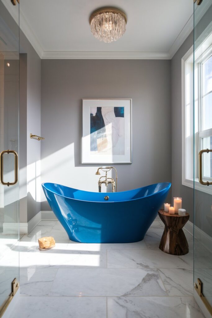Blue Bathtub Focal Point