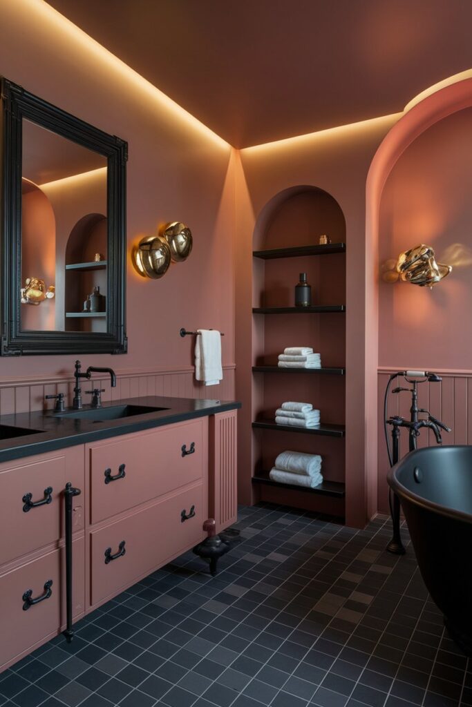 Pink and Black Bathroom Elegance