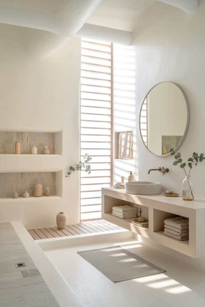 Neutral Color Palette Japandi Bathroom