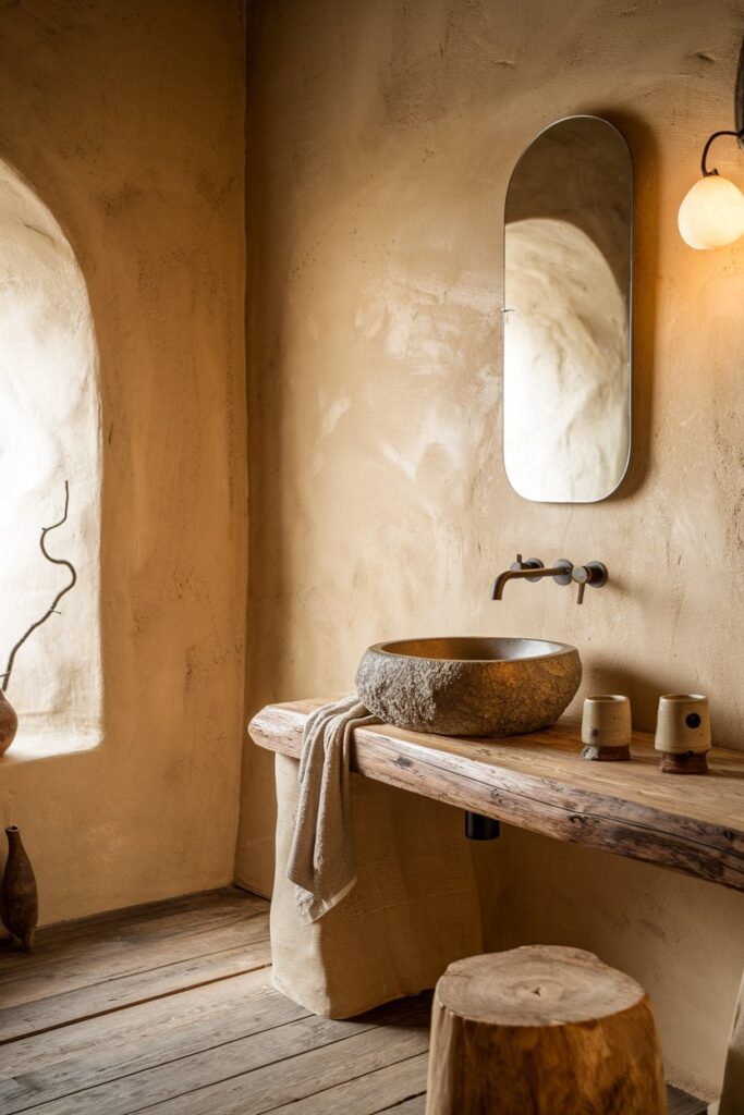 Wabi-Sabi Inspired Japandi Bathroom Aesthetic