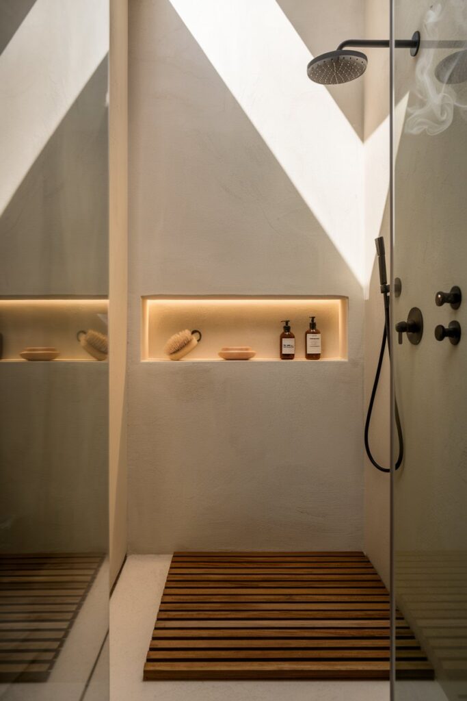 Japandi Spa-Inspired Shower Area