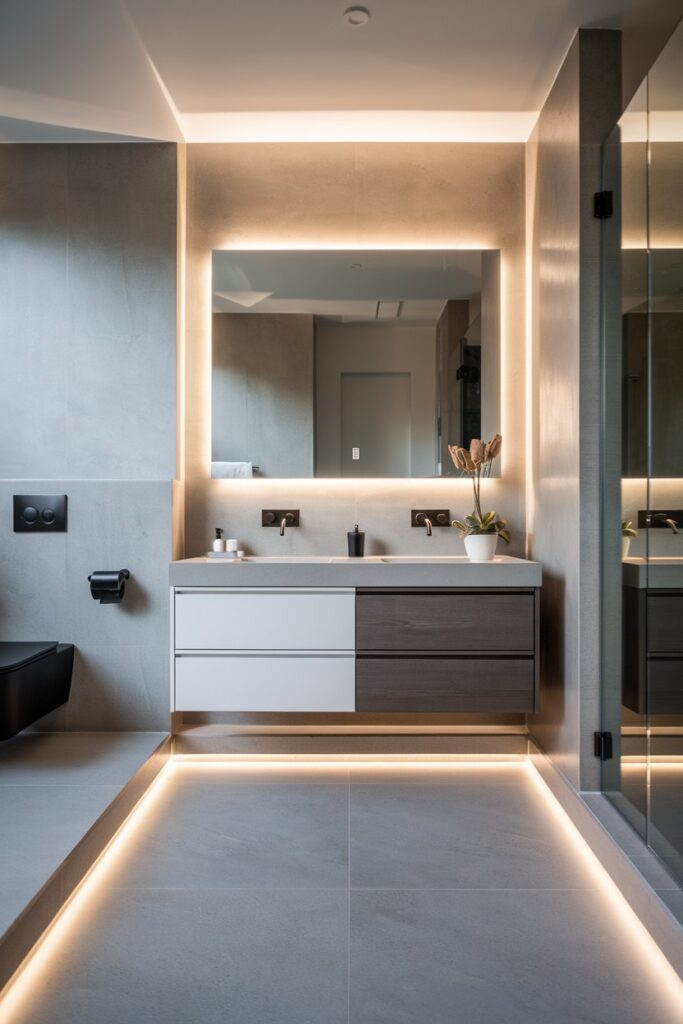 Floating Vanity with Integrated Lighting