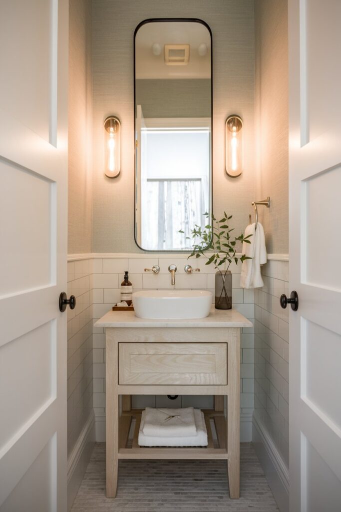 Compact Single Sink Vanity for Powder Rooms