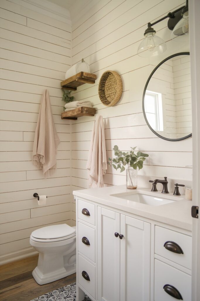 Shiplap Walls in Soft Neutrals