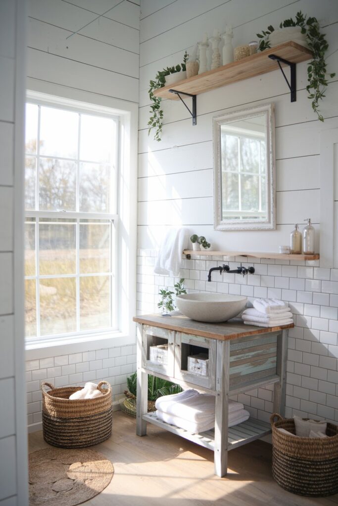 White and Wood Contrast