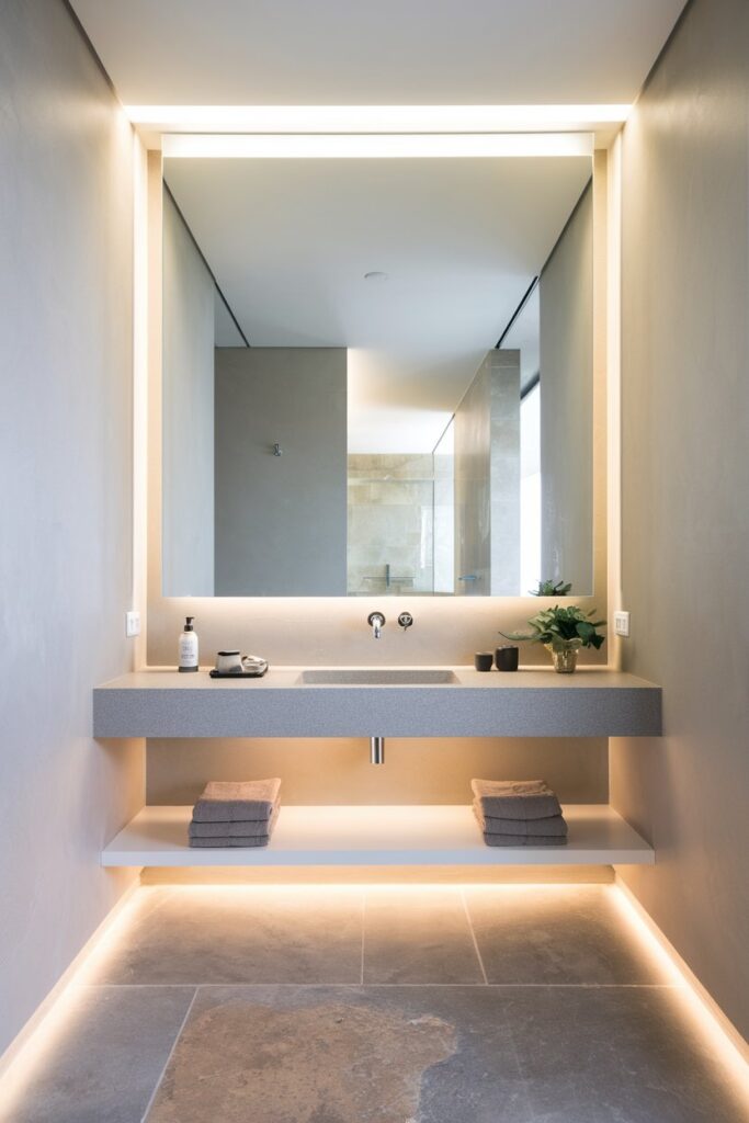 Bathroom Vanity with Floating Countertop