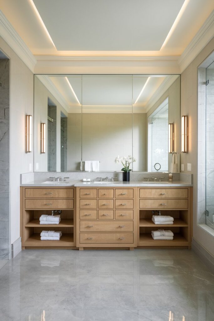 Custom Built-In Bathroom Vanity Wall Units
