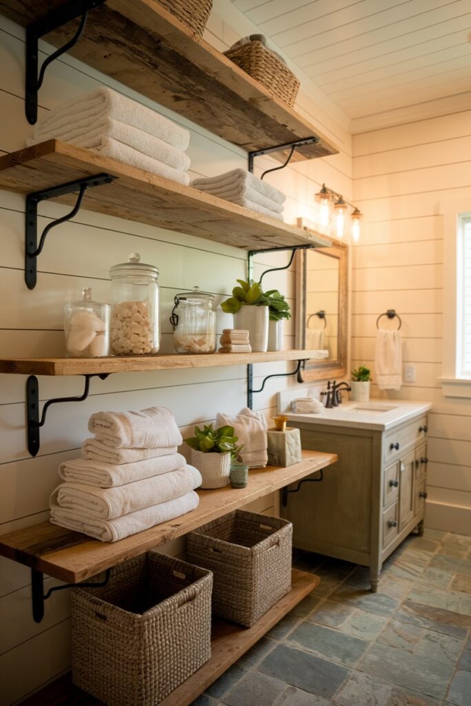 Open Wooden Shelving