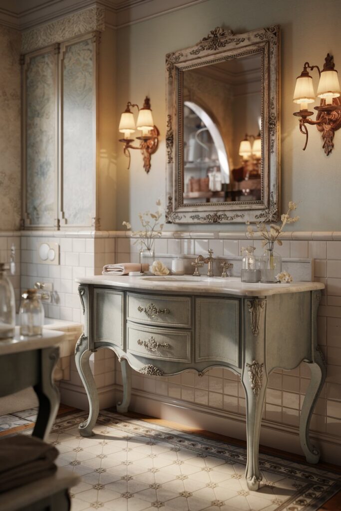 Vintage Bathroom Vanity with Classic Charm
