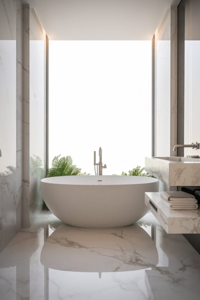 Classic White Bathroom with Subway Tile Walls