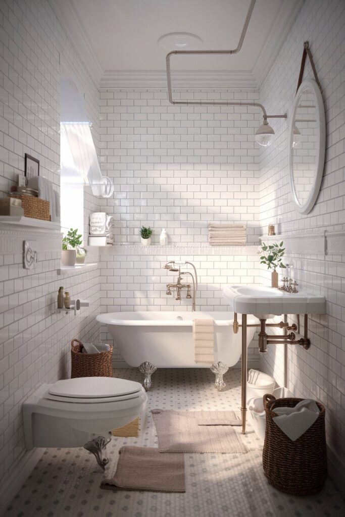 White Bathroom with Vintage-Inspired Details