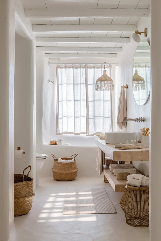 Coastal-Inspired White Bathroom