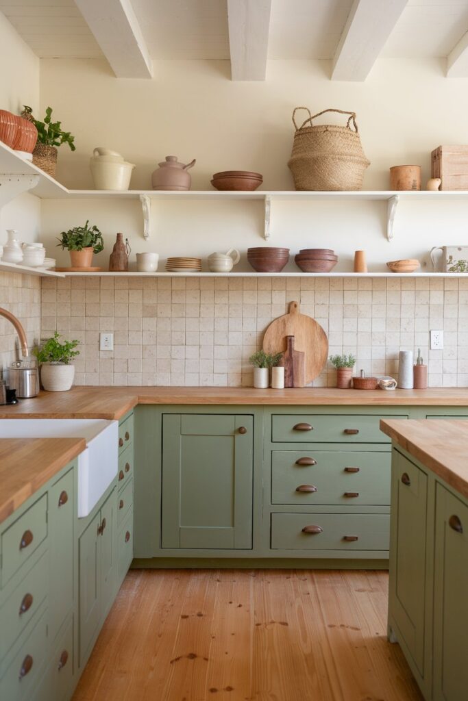 Earthy Green Cabinets for an Organic Kitchen Look