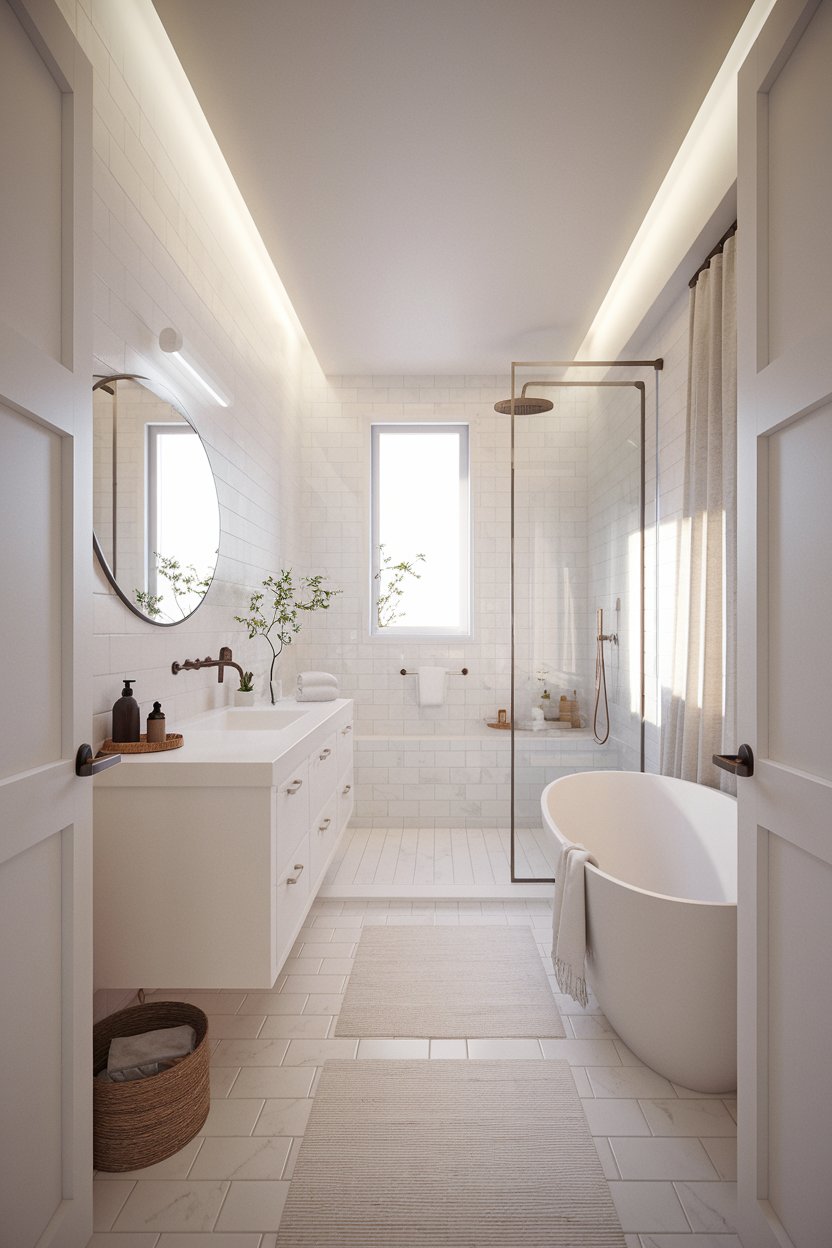 30 White Bathroom Ideas That Feel Timeless, Bright, and Beautiful