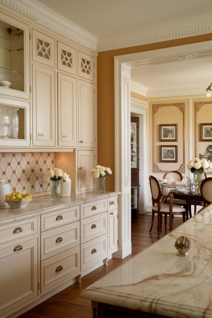 Traditional Raised-Panel White Cabinets