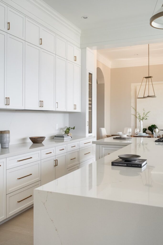 White Cabinets with Quartz Countertops