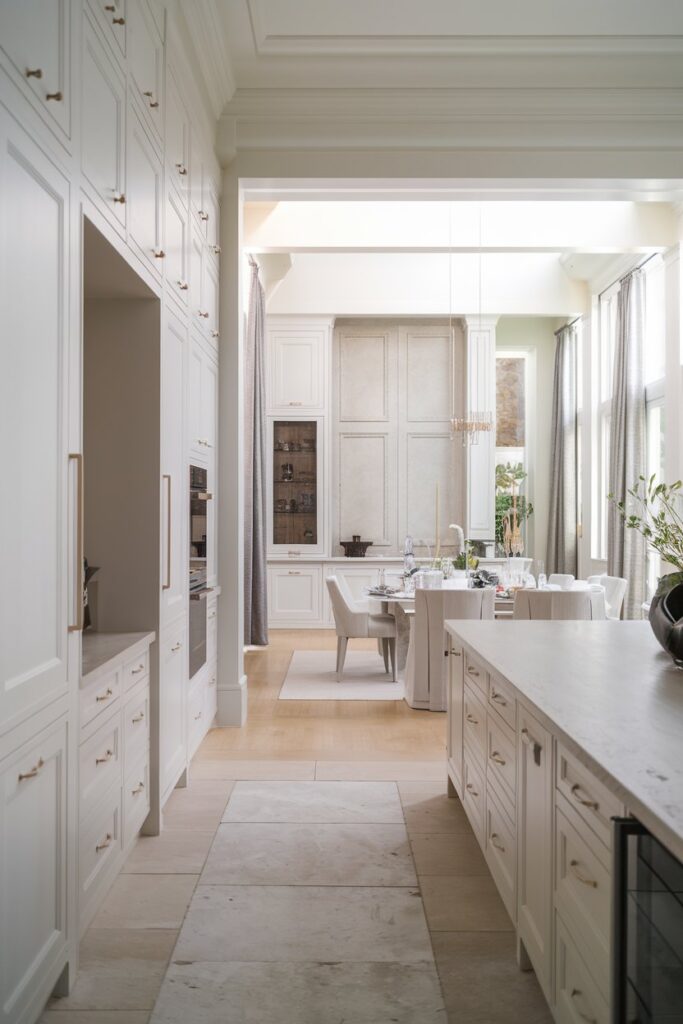 Floor-to-Ceiling White Kitchen Cabinets