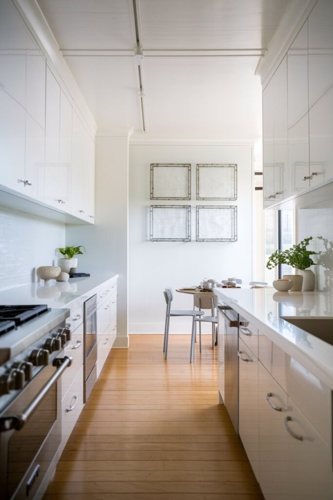 White Cabinets with Stainless Steel Appliances