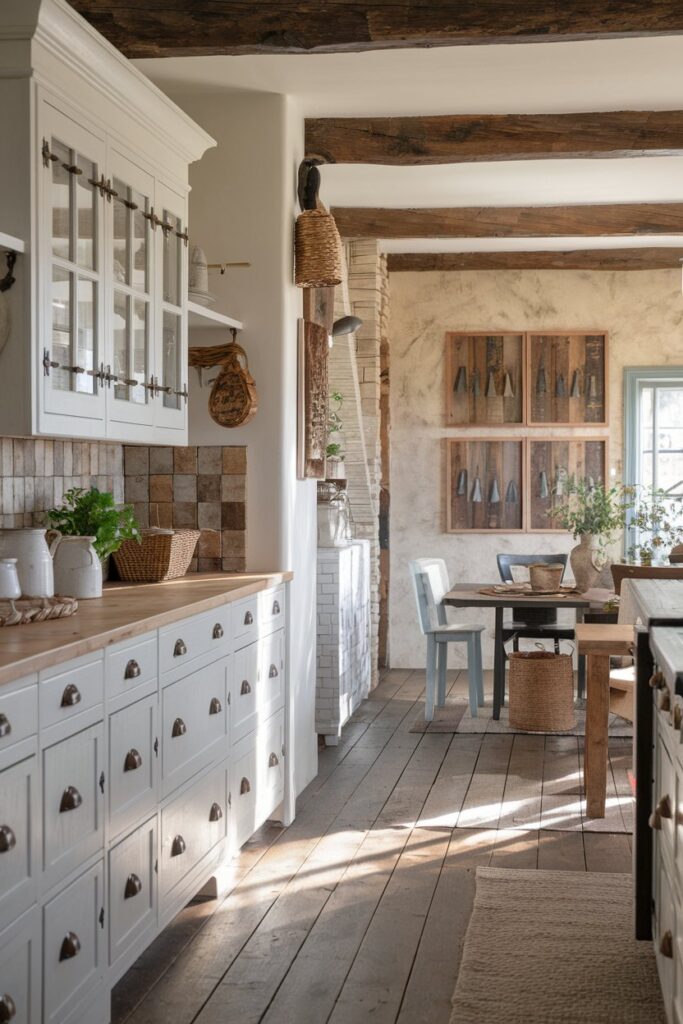 Rustic White Kitchen Cabinets