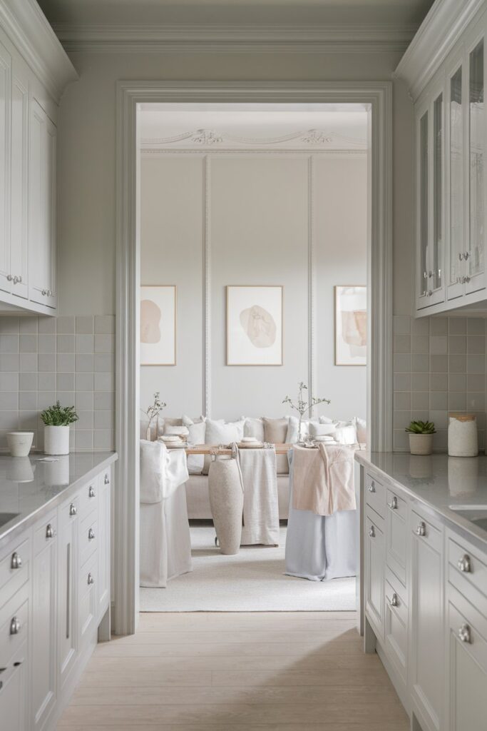 White Cabinets with Soft Grey Accents