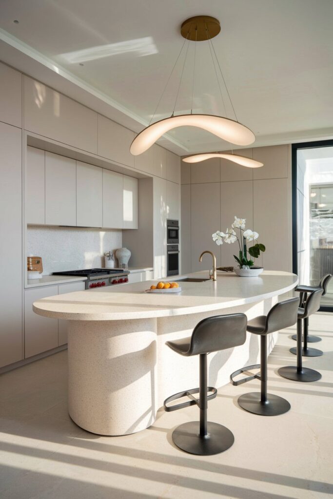 Curved Modern Kitchen Island