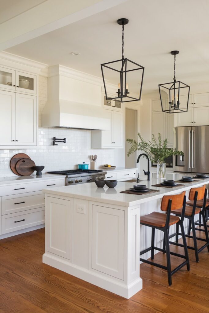White Cabinets with Black Hardware