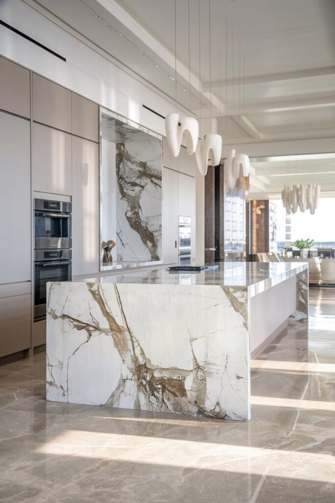 Waterfall Kitchen Island Design