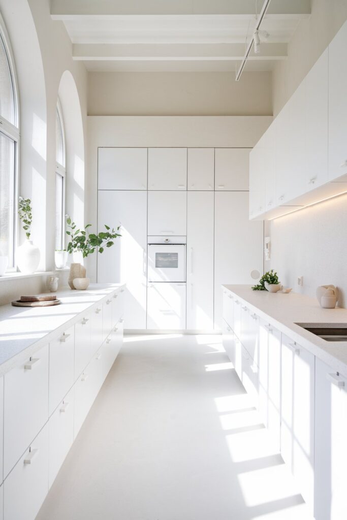 Minimalist All-White Kitchen