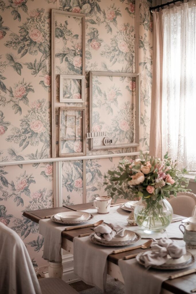 Vintage Floral Wallpaper Accents