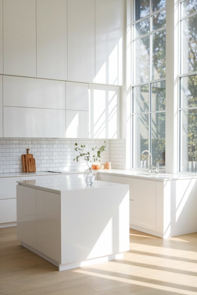 All-White Minimalist Kitchen
