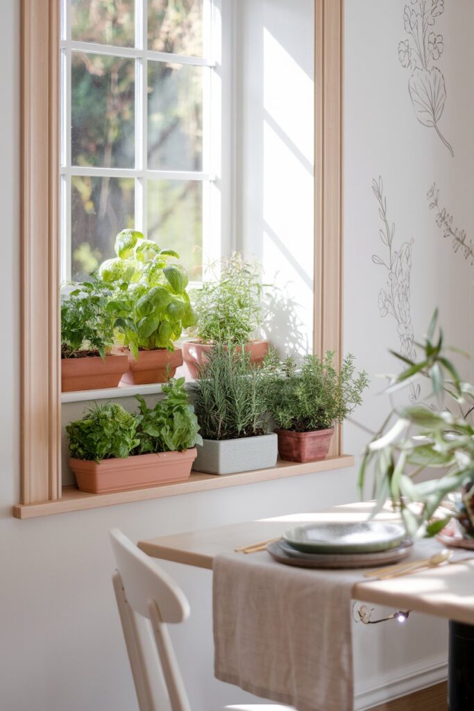 Fresh Herb Garden on the Windowsill