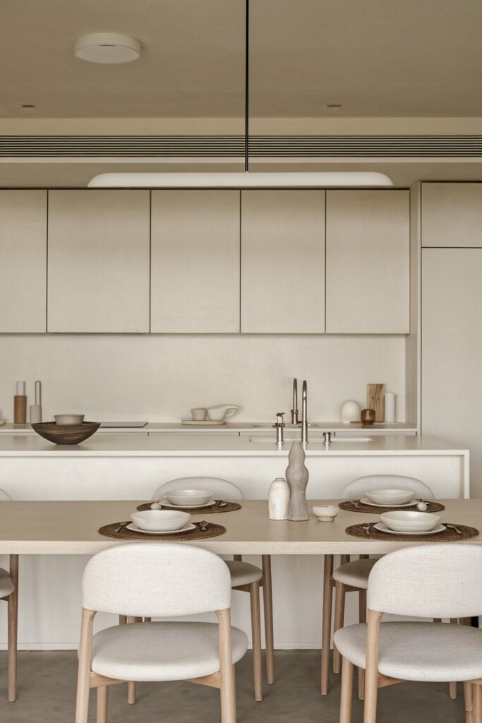 Minimalist Kitchen with Integrated Dining Space