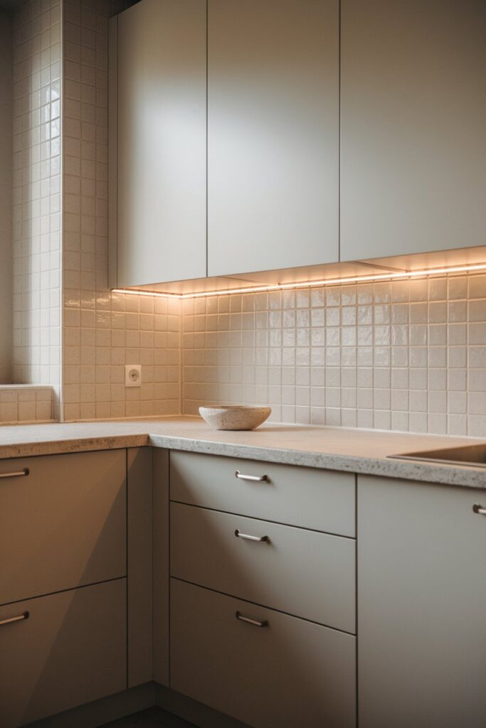 Minimalist Kitchen with Under-Cabinet Lighting