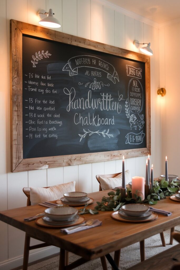 Handwritten Recipe Chalkboard Wall