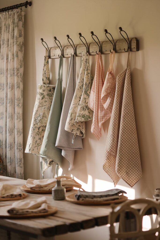 Apron Hooks and Linen Displays