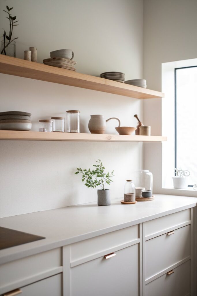 Open Shelving with Limited Decor