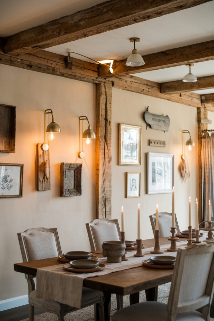 Exposed Wooden Beams for a Cozy Ceiling
