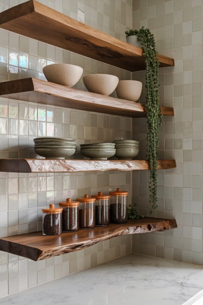 Floating Shelves for Open Storage