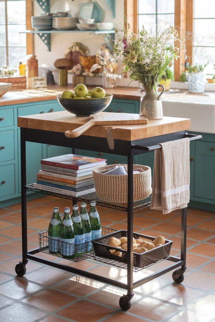 Rolling Kitchen Island with Storage
