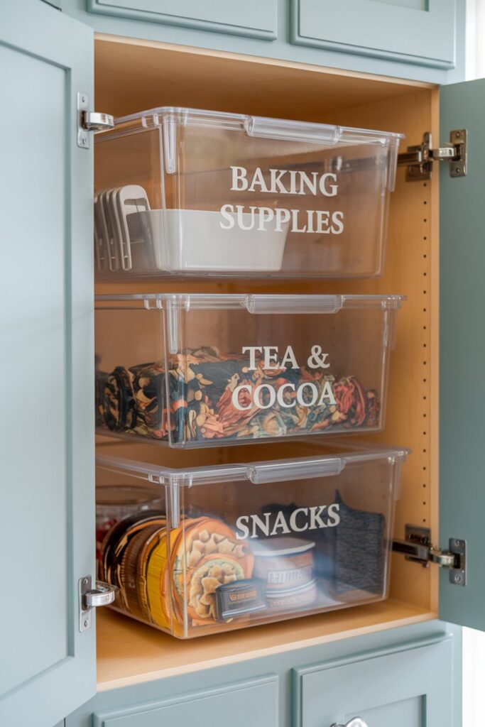 Stackable Storage Bins for Cabinets