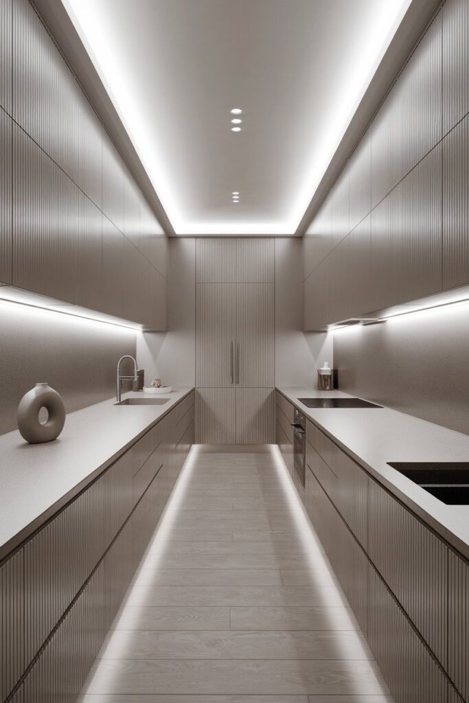 Monochrome Galley Kitchen
