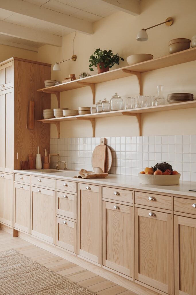 Scandinavian Kitchen with Light Wood Cabinets