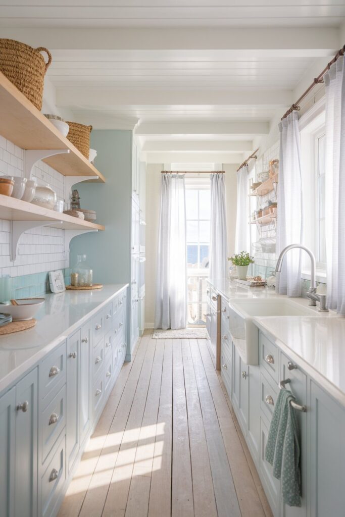 Coastal Style Galley Kitchen