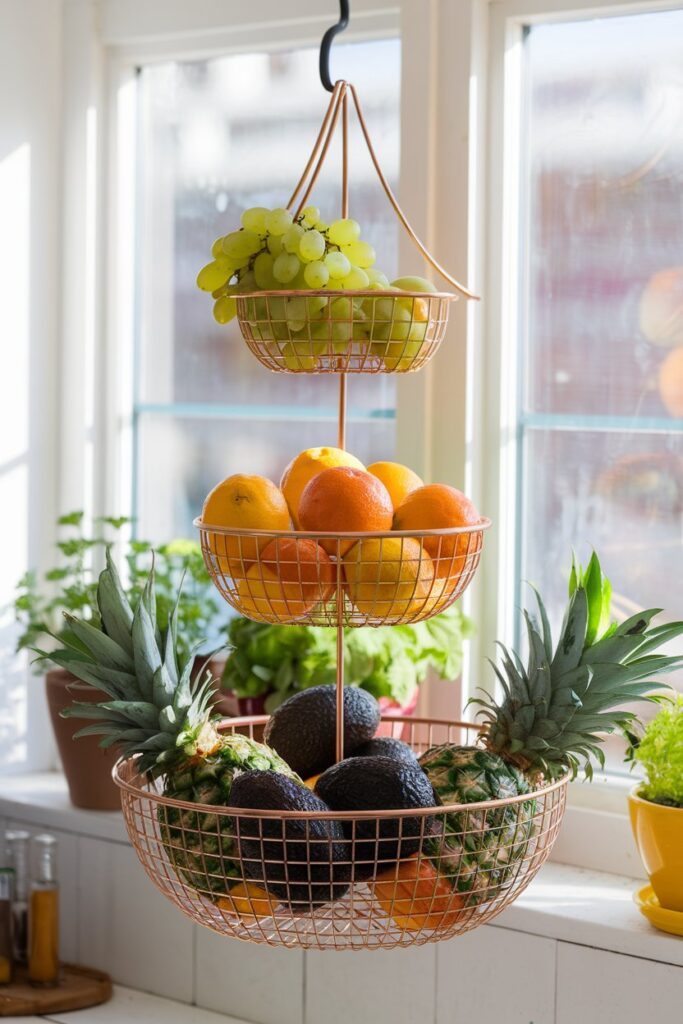Hanging Fruit Baskets for Vertical Space