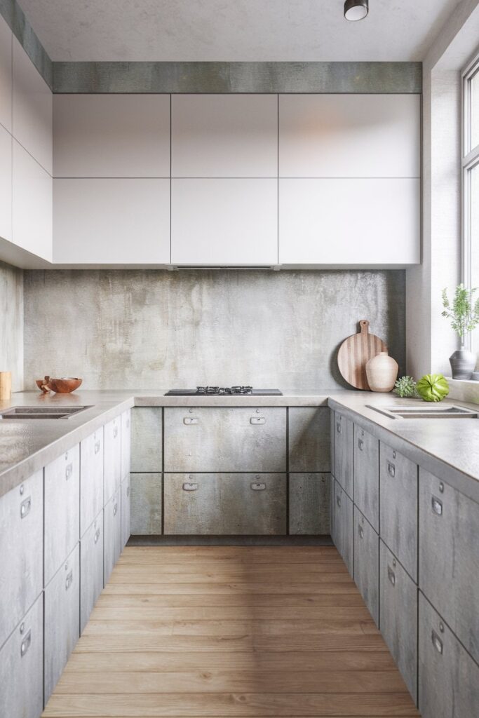 Scandinavian Kitchen with Concrete Countertops