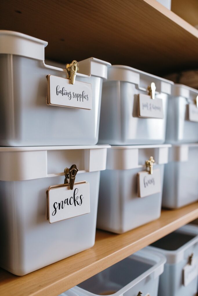 Labelled Containers for Organized Pantry